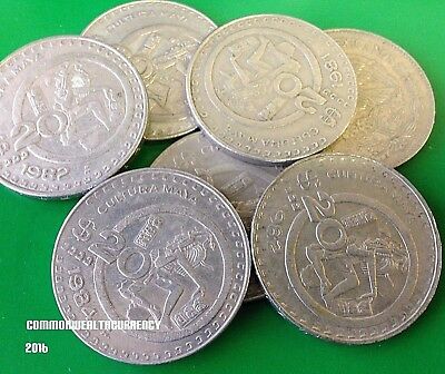 Mexico $20 Peso, Big Vintage 1980s Mexican 20 Pesos Coin, Mayan Indian Headdress