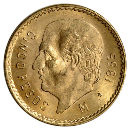 1955 Mexico Gold 5 Pesos (.1205 Oz) - Bu