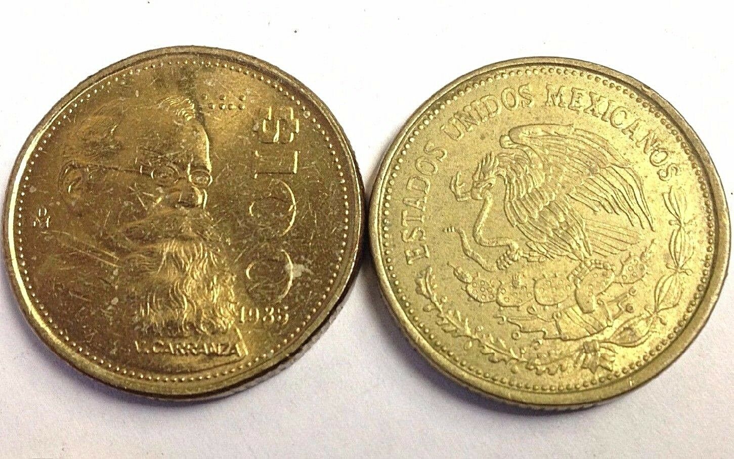 Mexico $100 Peso "carranza" Vintage Mexican 100 Pesos Coin (1984-1992 Type)