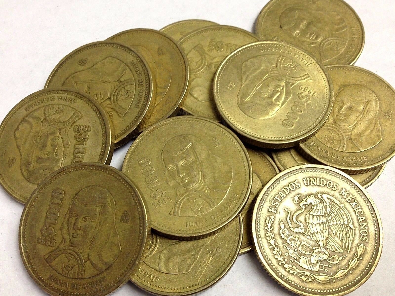 Mexico $1000 Peso Coin, Vintage Mexican Peso "juana De Asbaje" (1988-1992 Type)