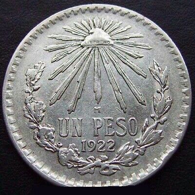 1920-1945 Mexico Silver 1 Peso Large Cap & Ray Random Yrs. Average Circ. Coin